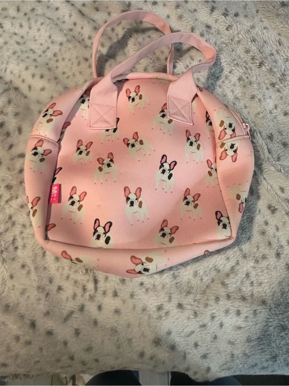 Pink French Bulldog Print Carry Bag / Lunch bag